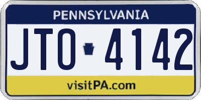 PA license plate JTO4142