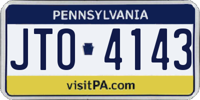 PA license plate JTO4143