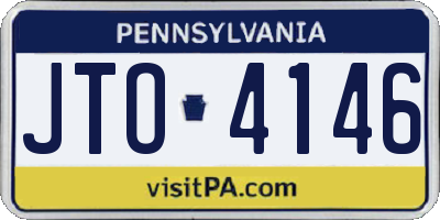 PA license plate JTO4146
