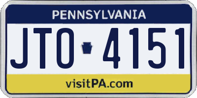 PA license plate JTO4151