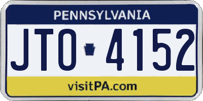 PA license plate JTO4152