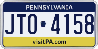 PA license plate JTO4158