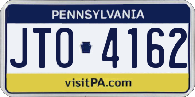 PA license plate JTO4162