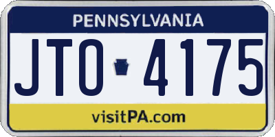 PA license plate JTO4175