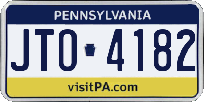 PA license plate JTO4182