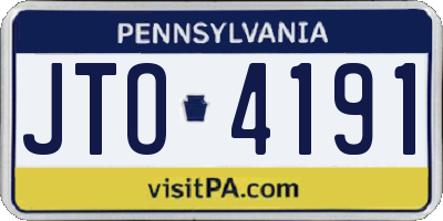 PA license plate JTO4191