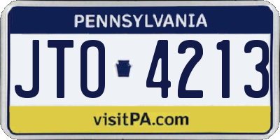 PA license plate JTO4213