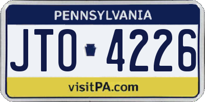 PA license plate JTO4226