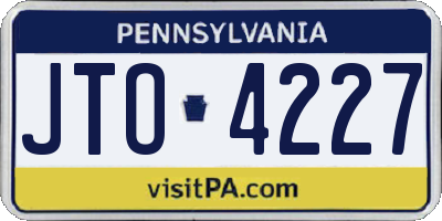PA license plate JTO4227
