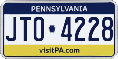 PA license plate JTO4228