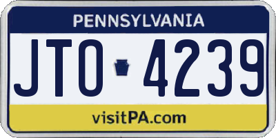 PA license plate JTO4239