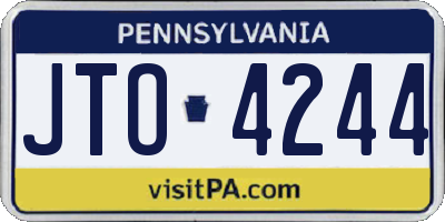 PA license plate JTO4244