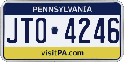 PA license plate JTO4246