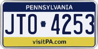 PA license plate JTO4253