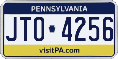 PA license plate JTO4256
