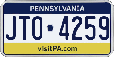 PA license plate JTO4259