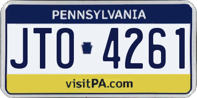 PA license plate JTO4261