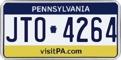 PA license plate JTO4264