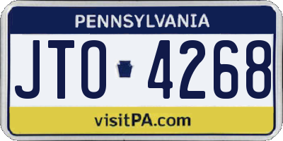 PA license plate JTO4268