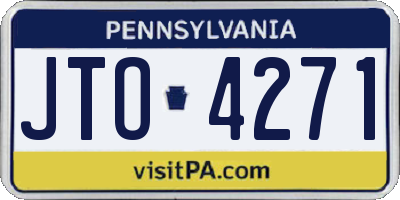 PA license plate JTO4271
