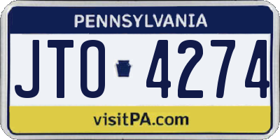 PA license plate JTO4274