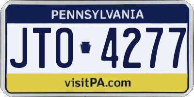 PA license plate JTO4277