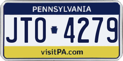 PA license plate JTO4279