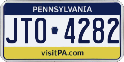 PA license plate JTO4282