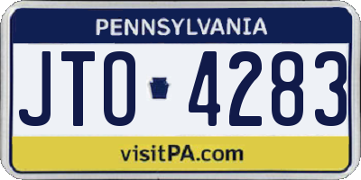 PA license plate JTO4283