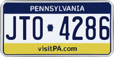 PA license plate JTO4286