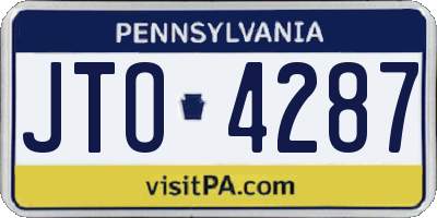 PA license plate JTO4287