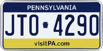 PA license plate JTO4290
