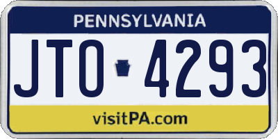 PA license plate JTO4293