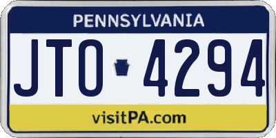 PA license plate JTO4294