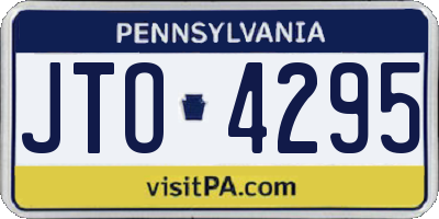 PA license plate JTO4295