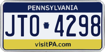 PA license plate JTO4298