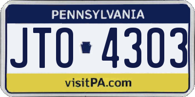 PA license plate JTO4303