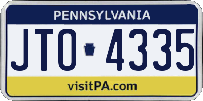 PA license plate JTO4335