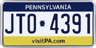 PA license plate JTO4391