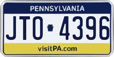 PA license plate JTO4396