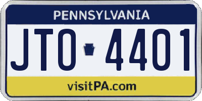 PA license plate JTO4401