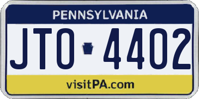 PA license plate JTO4402