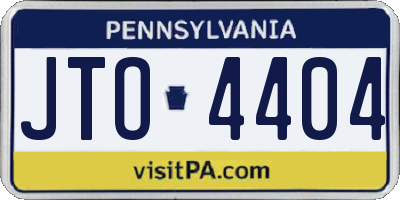 PA license plate JTO4404