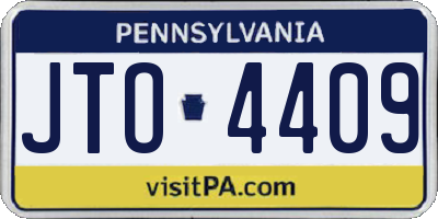 PA license plate JTO4409