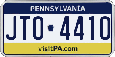 PA license plate JTO4410