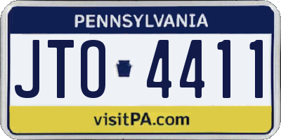 PA license plate JTO4411