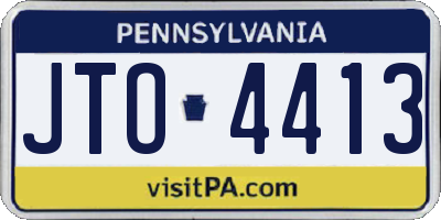 PA license plate JTO4413