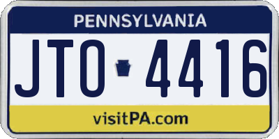 PA license plate JTO4416
