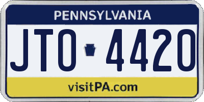 PA license plate JTO4420