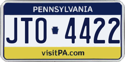 PA license plate JTO4422